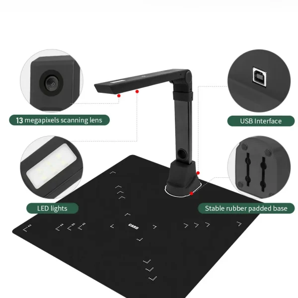 Second image of NETUM Book Scanner T101 Autofocus Document Scanner Max A4 A3 Size with Smart OCR Led Table Desk Lamp for Family Home Office