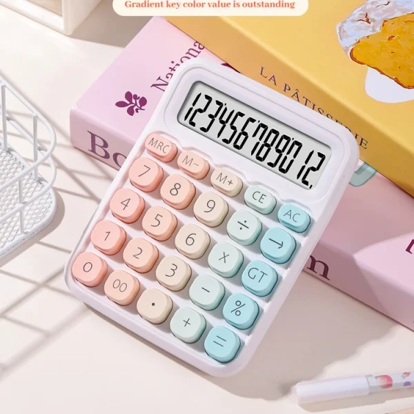 Cute Keyboard Gradient Color Calculator High Aesthetic Value Student School Office AAA Battery Powered Calculator