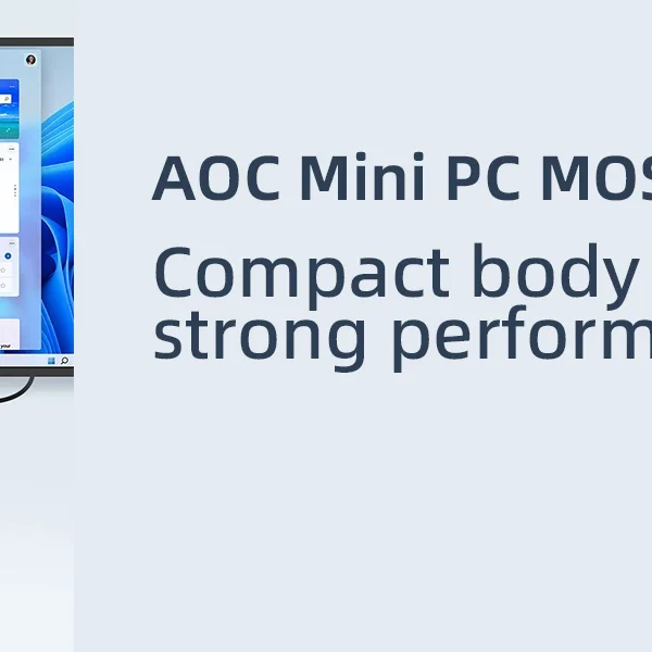 AOC Mini PC MOSS M3 Intel N95 Computer Barebone System  8GB DDR4 256GB SSD Dual Frequency WiFi Home Office Work Business