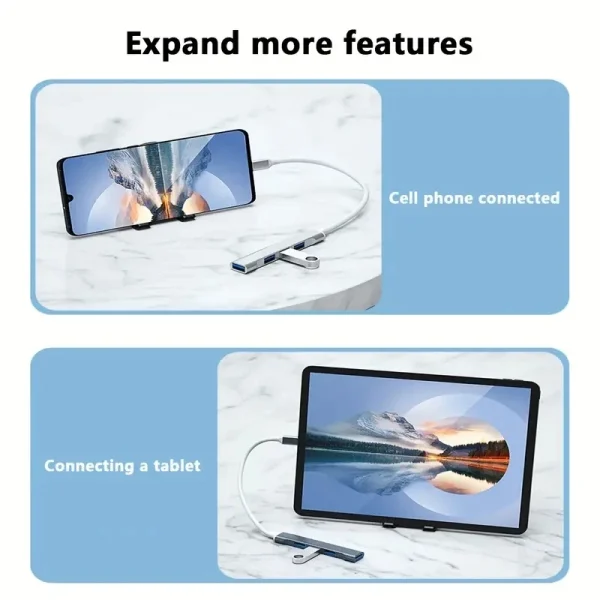 Second image of 467 Mobile Phone Computer  One Drag Four Expanders High Speed Transmission USB Dock Multi Function Wire Divider