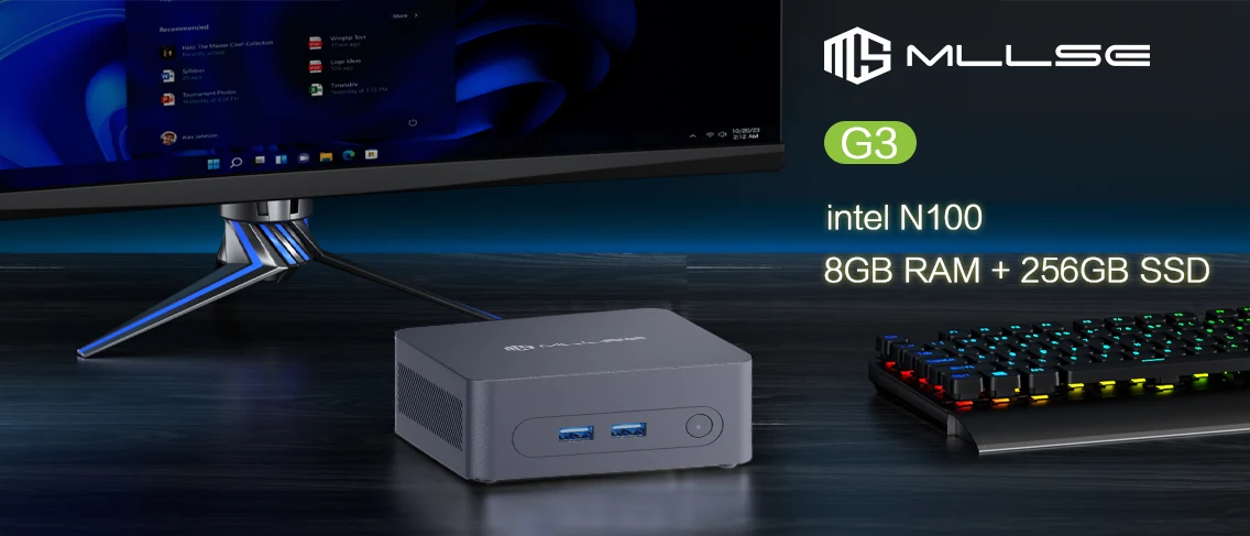 Second image of MLLSE G3 Mini PC Alder Lake N100 Windows 11 Pro Intel 12th DDR4 8/16GB RAM 256/512GB ROM WiFi 5 BT4.2 Desktop Computer Mini Pc