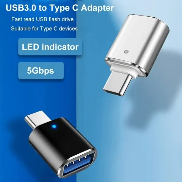 Second image of LED USB 3.0 To Type C Adapter OTG To USB C USB-A To Micro USB Type-C Female Connector For Samsung Xiaomi POCO Adapters