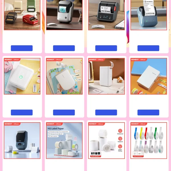 Niimbot M2 Portable Thermal Transfer Label Printer Multi-function Sticker Label Maker Machine for Office Clothes Tag Power Cable