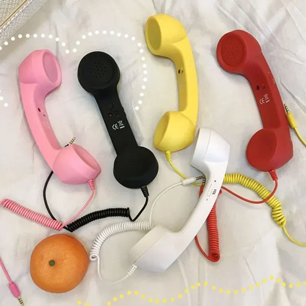 Upgrade Cell Phone Handset Retro Telephone Handset Adjustable Volume Receivers MIC Microphone 3.5MM For Mobile Phones Computer