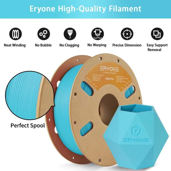 Second image of ERYONE Matte PLA Filament 1KG 1.75mm High Quality Spool Matte Filament For 3D Printer New Arrival  Fast Shipping