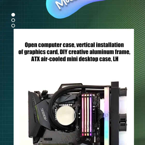 Second image of Open PC Case Frame DIY Creative Rack Mini ITX MATX Gamer Cabinet ATX Air/Water Cooler 360 Desktop Computer Gaming Chassis