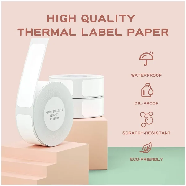 Second image of NiiMBOT D101 D11 D110 Label Thermal Sticker White Adhesive Paper Waterproof 3/5/10 Rolls Papers Cheapest official for Printer