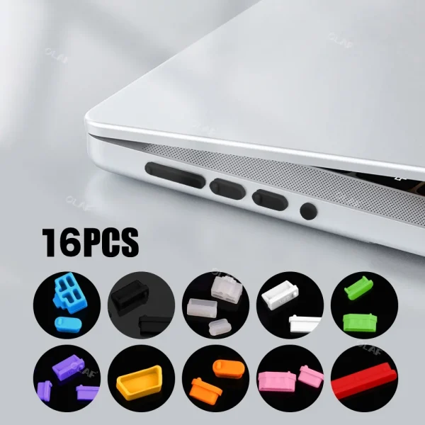 Second image of 16Pcs/set Universal Anti Dustproof Notebook Port Plug Silicone Protector USB Elastic Laptop Computer Cover Stopper