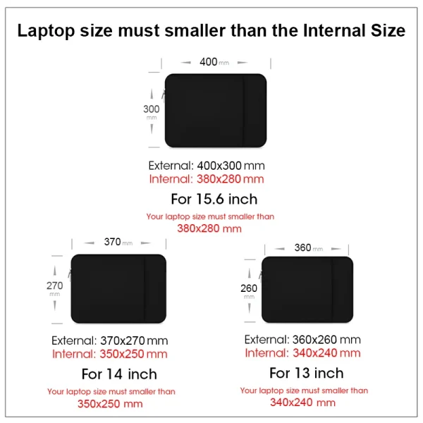 Laptop Bag Case For Macbook Air Pro 13 14 15.6 Xiaomi Lenovo Asus Dell HP Notebook Sleeve 13.3 Inch Protective Case Black Grey