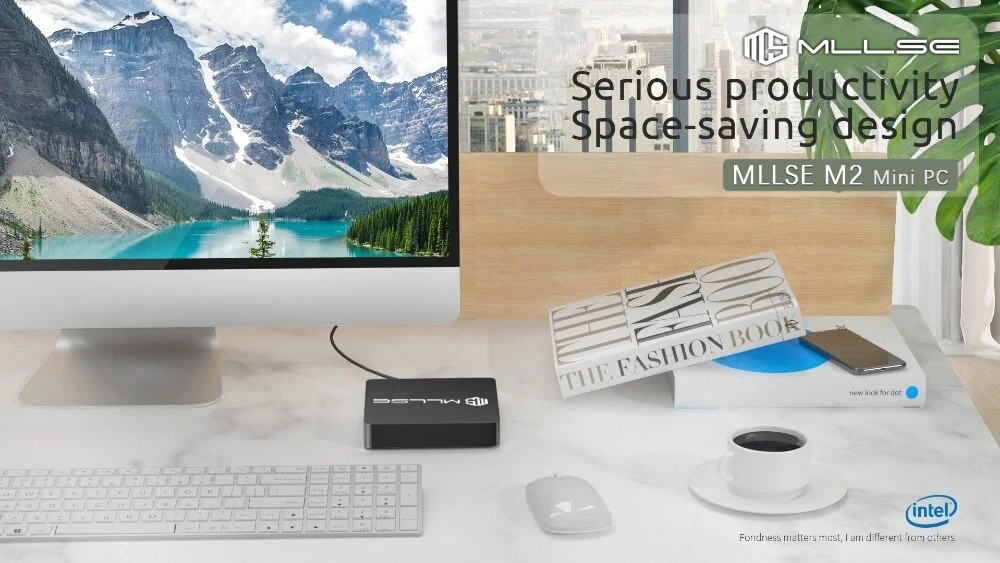 MLLSE M2 Mini PC Intel N3350 CPU 6GB RAM 64GB SSD WiFi5 BT4.2 Windows 10 Mini Desktop Computer