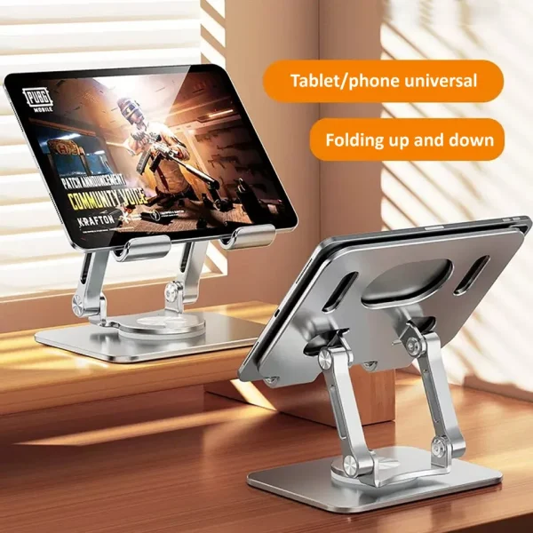 Second image of 360° Rotation Tablet Stand for iPad, Adjustable Foldable Tablet Holder,Aluminum Phone Stand Compatible with iPad Pro/ Air/ Mini
