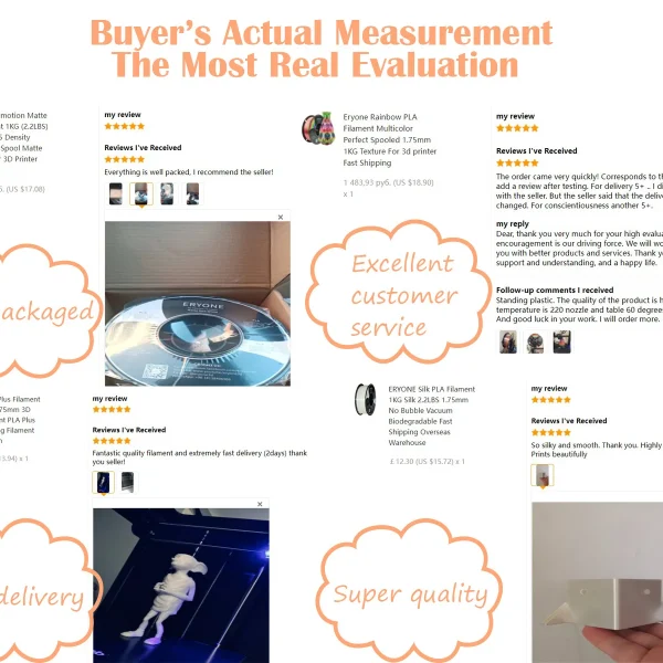 ERYONE Matte PLA Filament 1KG 1.75mm High Quality Spool Matte Filament For 3D Printer New Arrival  Fast Shipping