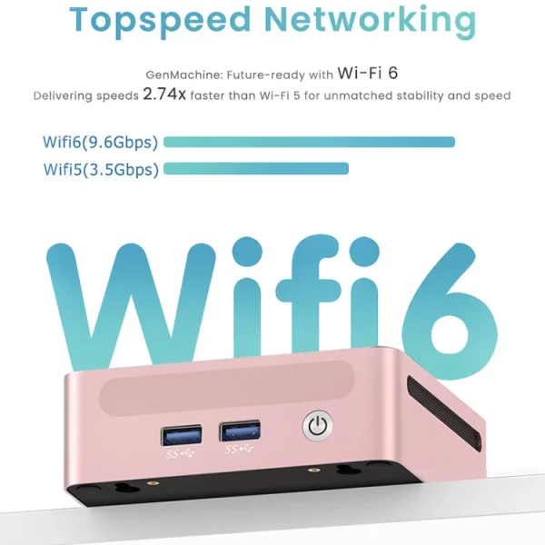Second image of GenMachine Ryzen PRO 6800H MINI PC Windows 11 8C/16T 3.2Ghz LPDDR5 6400Mhz 24G RAM 256G ROM WIFI6 BT5.2 Diy Gaming Computer