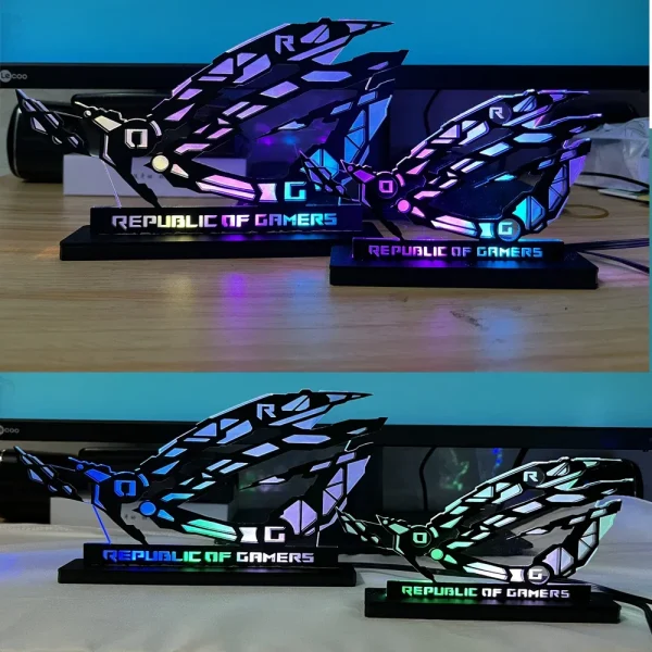 Second image of ARGB Desktop Computer Figure Acrylic,DIY Gaming Cabinet Decorative ROG Ornaments Lighting 5V 3PIN AURA SYNC