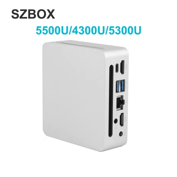 SZBOX AMD Ryzen R5 5500U R3 4300U/5300U Mini PC Windows 11 PRO DDR4 3200MHz NVME SSD WiFi 6 BT 5.2 Desktop Mini Computer
