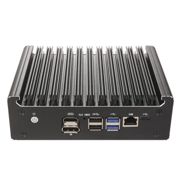Second image of Solid Fanless Mini PC with Firewall Intel Pentium Gold 8505 U300 6x2.5G LAN DDR5/DDR4 NVMe/SATA Proxmox/pfSense Home Server
