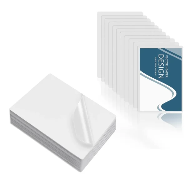 100 Pack 2.6x3.7 Inch Clear Thermal Laminating Sheets 60/70/80Mic Business Card Size Waterproof Protective Film for Office Use