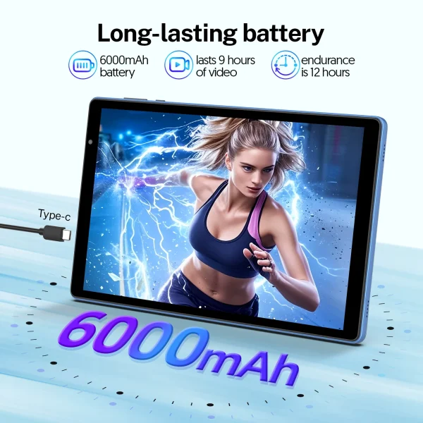 Second image of Latest Android 14 Tablet, 10-inch Tablet, Quad-core Processor, 5G WiFi, 4GB ROM + 32GB RAM, 1280*800 Resolution, 6000mAh Battery