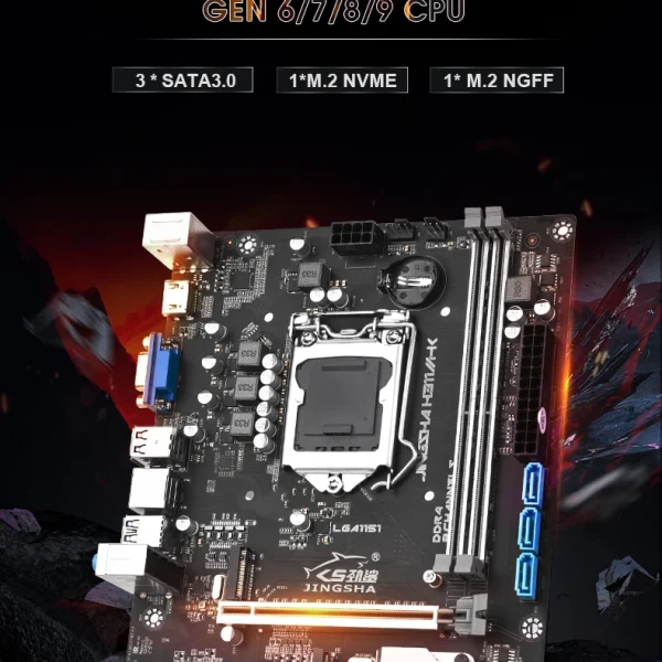 Second image of JINGSHA LGA 1151 motherboard cpu ram combo with core i3 8100 + 2*8GB DDR4 placa base mae Kit 1151 pc gamer diy gaming computer