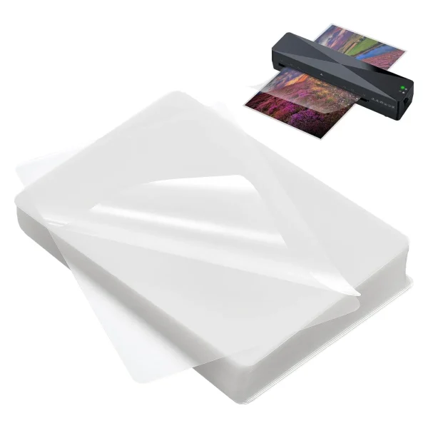 100 Pack A4/3R/4R/5R Thermal Laminating Sheets 60 Mic Clear round Corner Pouches Compatible with All Thermal Laminators