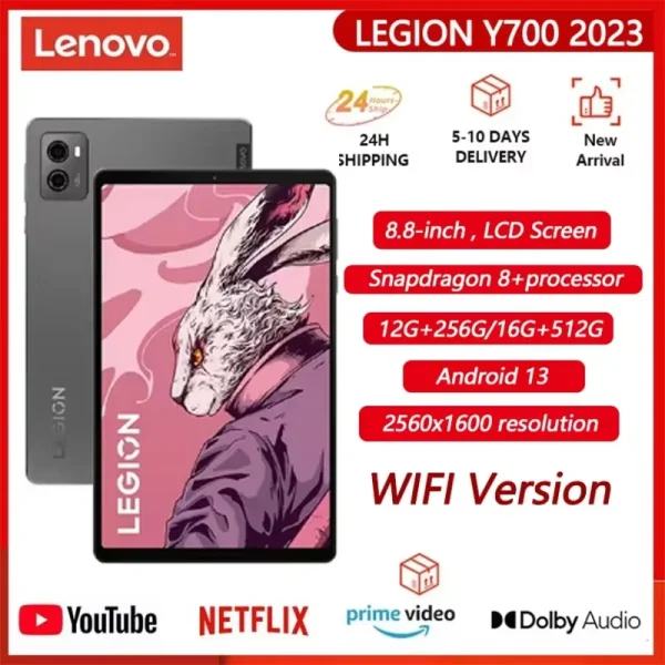 Lenovo LEGION Y700 Tab Gen2 2023 16G+512G Gaming Tablet 165Hz 8.8" Screen Snapdragon Android WIFI Dual-type-C Interface