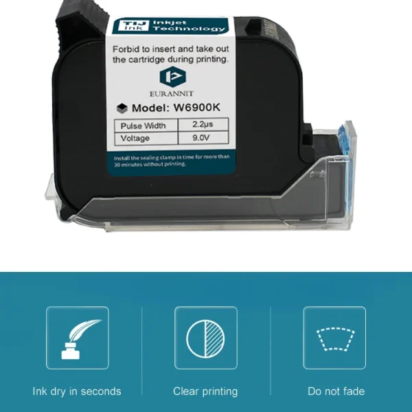 Phezer A Level 12.7mm Ink 1/3/5/10pcs solvent ink Handheld Online Inkjet Printer Cartridge Quick Dry Black Original Parts Office