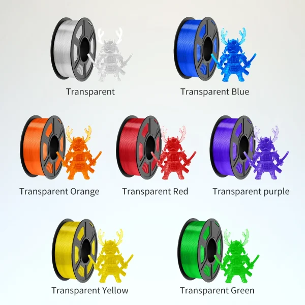 JAYO 3D PETG/PLA/PLA PLUS Printer Transparante Filament 1.75mm Transparency Series & No Bubble non-toxic 3D Printing Materials