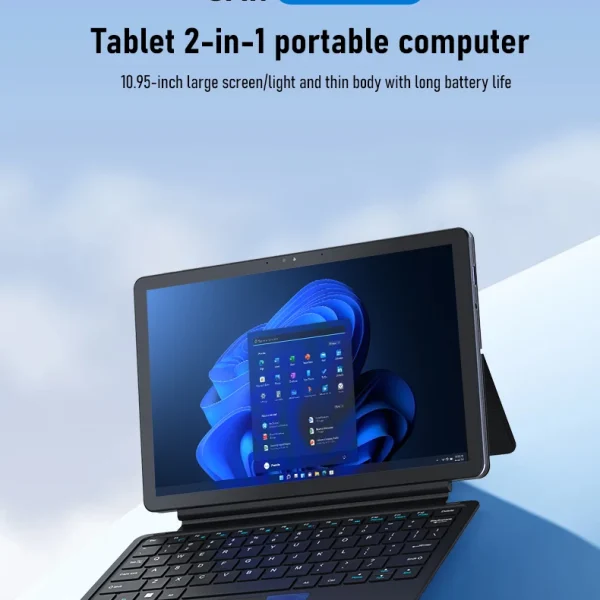Zwide Lightweight and Convenient 2-in-1 Tablet 10.95-inch N150 for Business Trips, Office Work, and Entertainment