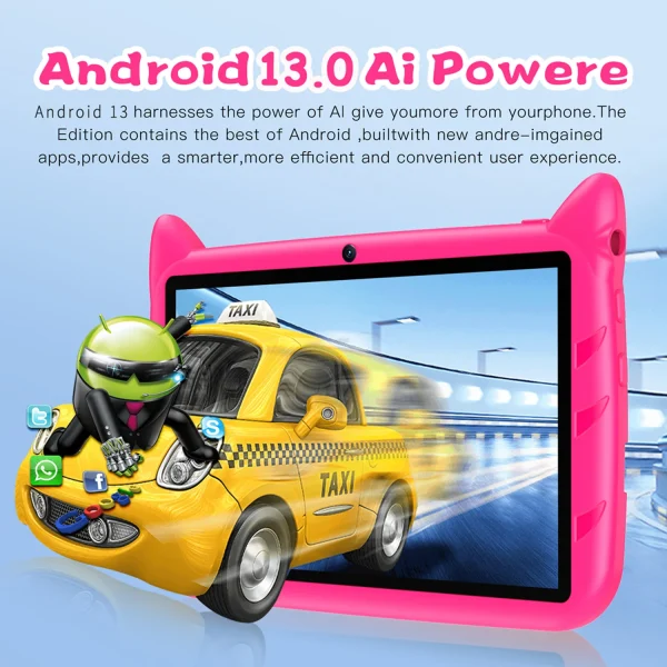 Second image of 2025 New 7 Inch Kids Tablets Android 13 Quad Core 4GB RAM 64GB ROM 5G WiFi Bluetooth Google Learning Education Tablet PC 4000mAh