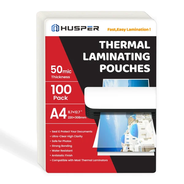 100 Pack A4 Thermal Laminating Sheets 50 Mic Clear round Corner Pouches 8.7x12.7 Inch Compatible with All Thermal Laminators