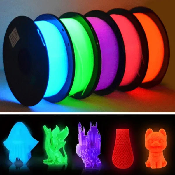 Second image of DIY Halloween/Christmas Gift, 1.75mm PLA Luminous 3D Printer Filament, 200g(0.44L）Spool, Glow in the Dark, for Most FDM Printers