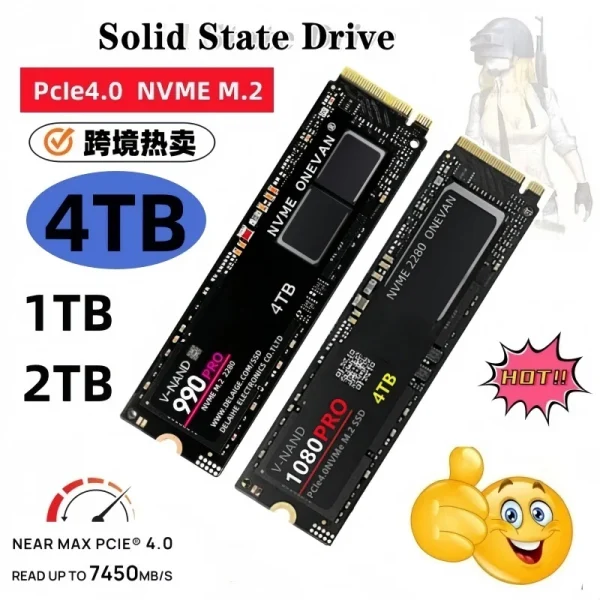 2025 SSD 990 1080 Pro M2 NVME 1T 2T 4T High Performance Hard Drive PC PS5 Portable Laptop Desktop Hard Drive