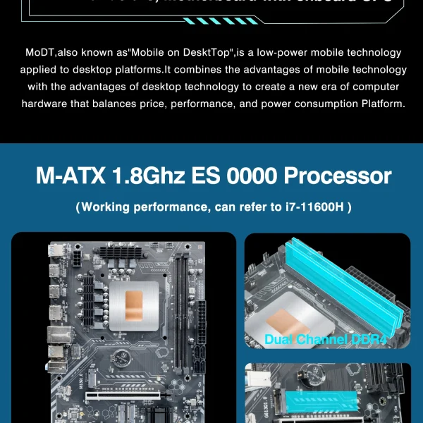 Second image of M-ATX DIY Gaming Computer Motherboard CPU Combo Interposer 1.8Ghz ES 0000(Refer To Kit i7 11600H)6C12T 4.1GHz DDR4 RAM placa mãe