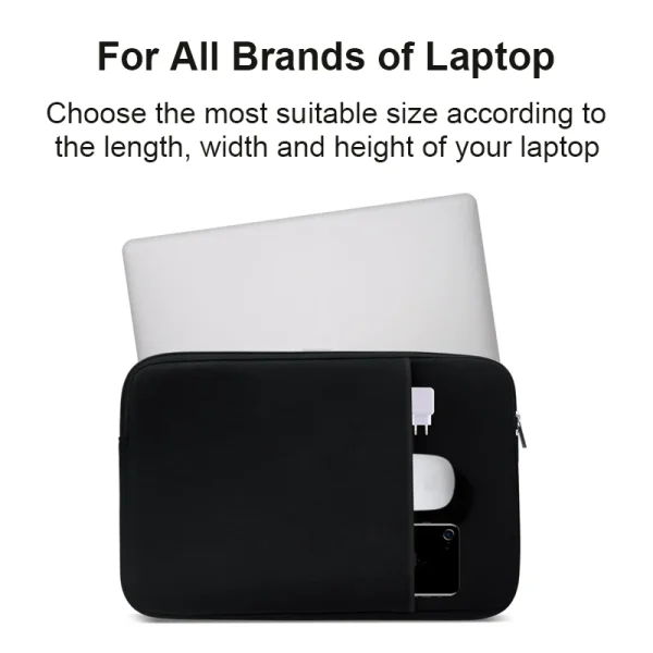 Second image of Laptop Bag Case For Macbook Air Pro 13 14 15.6 Xiaomi Lenovo Asus Dell HP Notebook Sleeve 13.3 Inch Protective Case Black Grey