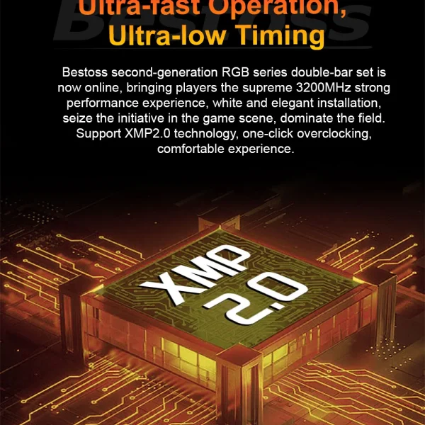 Bestoss Memory Ram ddr4 8GB16GB 32GB XMP 2.0 3200mhz 288pin 1.2V U-DIMM RGB Memoria for Diy Gaming Computer