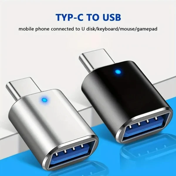 LED USB 3.0 To Type C Adapter OTG To USB C USB-A To Micro USB Type-C Female Connector For Samsung Xiaomi POCO Adapters