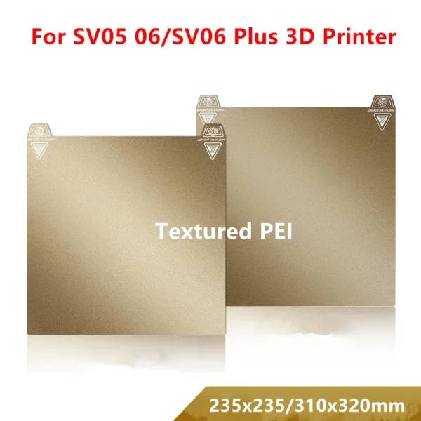 Upgrade SV06 Plus Build Plate PEI Sheet for SV05/06/SV07 Plus 3D Printer Double Sided Textured PEI Flexible Steel Print Bed
