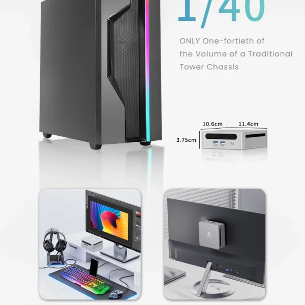 AMD Ren5000 5300U 5475U 5600H 5625U Windows 11 Ryzen DDR4 3200Mhz Wifi6 HDMI Mini PC Diy Gaming Computer GenMachine Mini PC