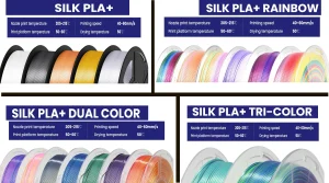 JAYO 3D Silk Pla Plus/ Dual/Triple Colors SILK 3D Printer Filament 1.75mm SILK Rabinbow 1.1kg/roll 3D Printing Materials