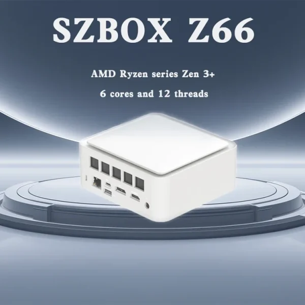 SZBOX Z66 Ryzen 5 6600H MINI PC Windows 11 Pro DDR5 5600Mhz M.2 2280 NVME SSD PCIE3.0 USB4.0 WIFI6 BT5.2 Game Office Computer