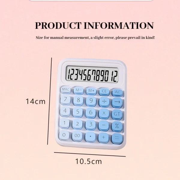 Second image of Cute Keyboard Gradient Color Calculator High Aesthetic Value Student School Office AAA Battery Powered Calculator