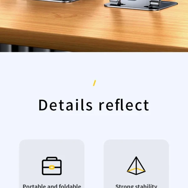 Tablet Stand Adjustable Aluminum Alloy Laptop Tablet up to 17 "Laptop Portable Folding Stand Cooling Stand Support