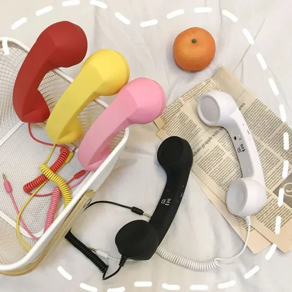 Second image of Upgrade Cell Phone Handset Retro Telephone Handset Adjustable Volume Receivers MIC Microphone 3.5MM For Mobile Phones Computer