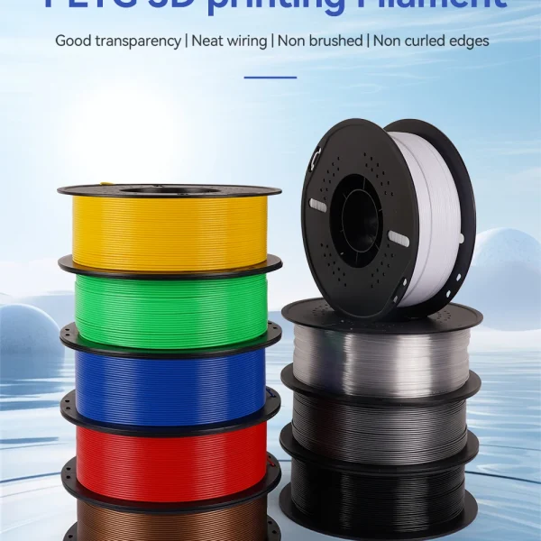10KG 1.75mm PETG Filament Tangle-Free, High Quality 3D Printing Eco-friendly Plastic Consumables 22LBS, vacuum packaging 3D Prin