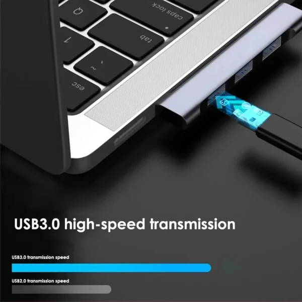 Second image of 4-in-1 USB C HUB 3.0 PD 60W Type C 3.1 Multi Ports USB Splitter OTG Adapter USB HUB For Xiaomi Lenovo Macbook Pro 13 15 Air Pro