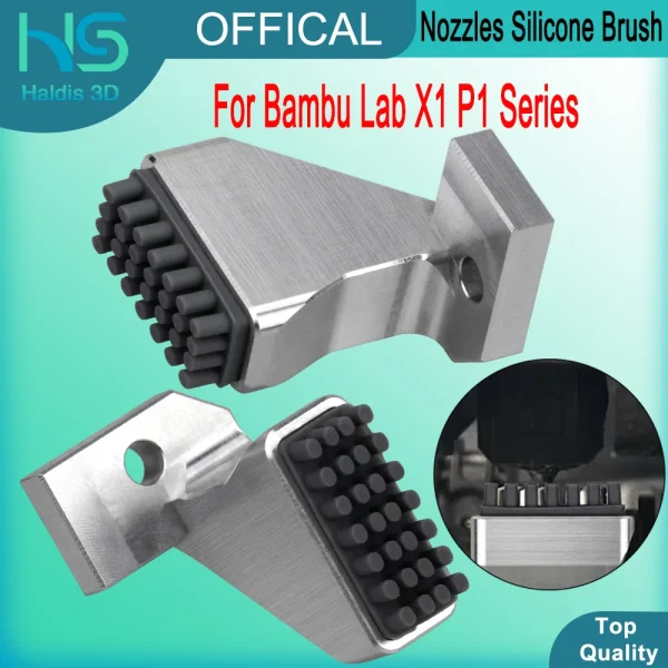 Second image of Silicone Brush Nozzles Wiper Mounted Scrubbers Print Head Cleaner Printer Head Wiping For Bambu Lab X1 P1 Series 3D Printer