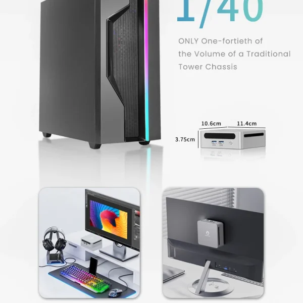 GenMachine AMD Ryzen Ren5000 5675U 5700U 5800H 5800U Mini PC Windows 11 Ryzen DDR4 3200Mhz Gaming Pc WIFI6 Diy Gaming Computer