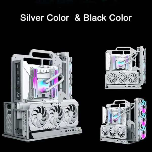 Second image of Open style PC case Diy Gaming pc Case for ATX M-ATX ITX water cooling computer case aluminum frame with 360mm radiator space