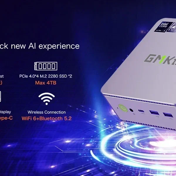 Second image of GMKtec K9 Intel Core Ultra 5 125H mini pc Windows11 DDR5 5600Mhz PCIe4.0 Nvme SSD WIFI6 BT5.2 mini pc diy gaming computer