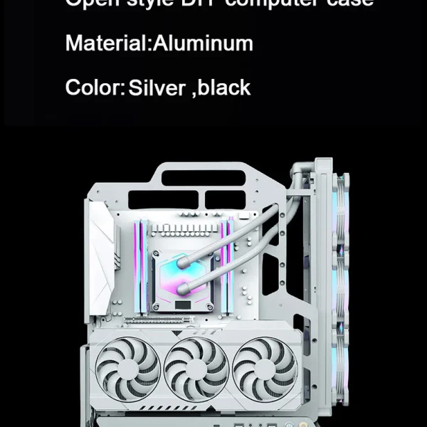 Open style PC case Diy Gaming pc Case for ATX M-ATX ITX water cooling computer case aluminum frame with 360mm radiator space